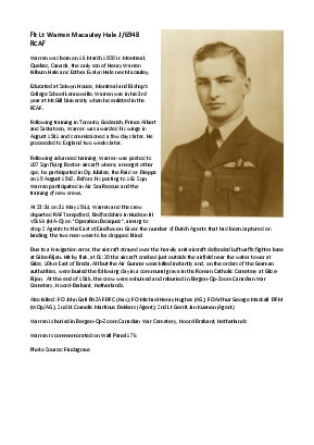 A preview of a PDF biography for Hale, Warren Macaulay